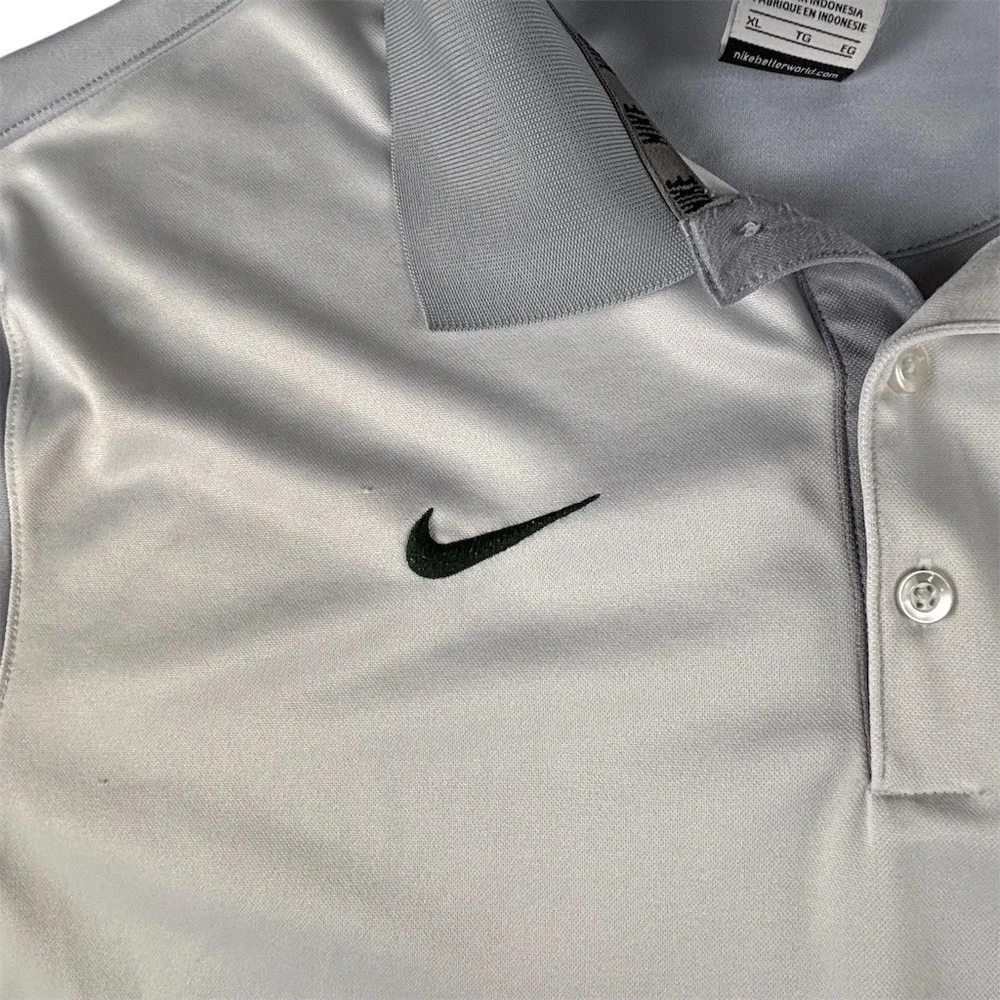 Nike‎ Baylor Bears Polo Shirt Mens XL Gray Dri-FIT Embroidered Golf Short